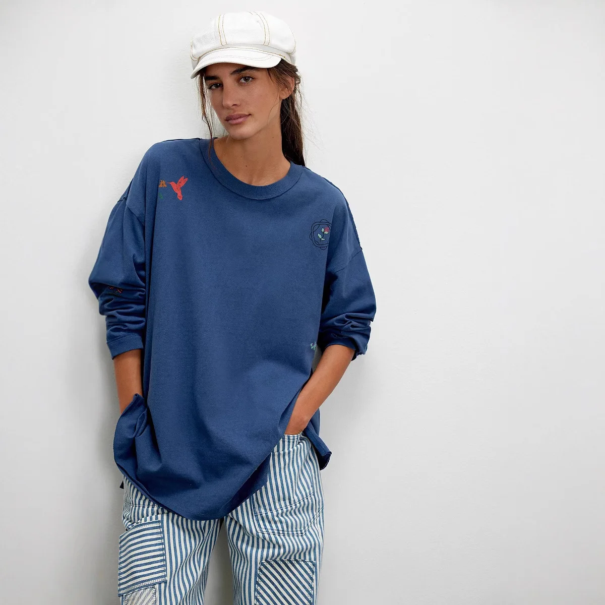 Nuovo Pull Automne Femme Pull Hiver Femme Moda Stampata a maniche lunghe Girocollo Allentato Versatile Pullover Top Abbigliamento Donna