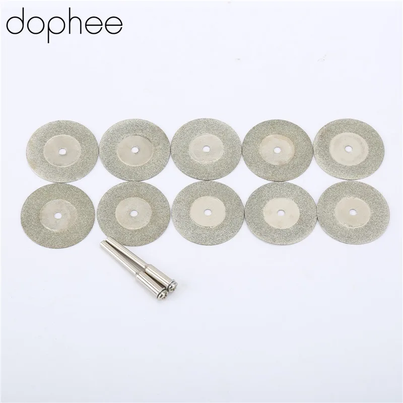 

10pcs 30mm Discs Cut Off Mini Saw Blade Wheel Rotary Tool Connecting Shank Rode Drill Fit Dremel Drills Diamond Cutting Dophee