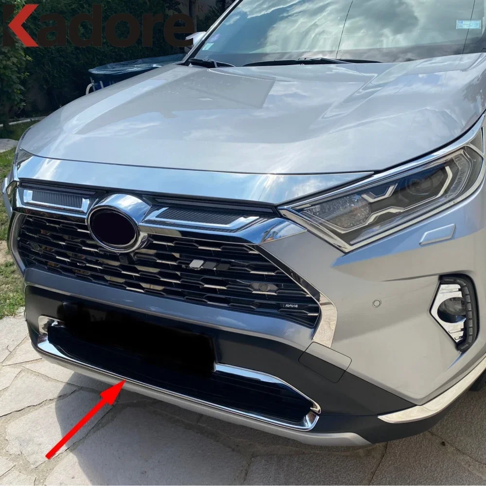 Front Bottom Bumper Grille Cover Trim For Toyota RAV4 RAV 4 2019-2021 2022 2023 2024 Car Head Grills Molding Strip Accessories