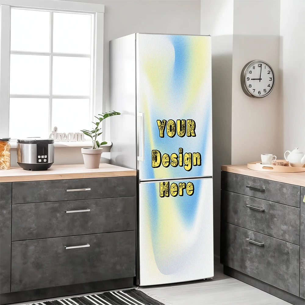 Custom Personalized Double‑Door Fridge Sticker Waterproof Anti‑Scratch Vinyl Wrap Unique Home Self‑Adhesive Kitchen Decor Gift