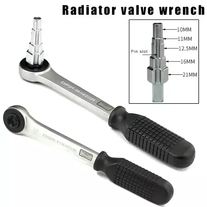 10-21mm Stepped Spanner Ratchet with Pagoda Head Wrench Radiator Valve One-way Ratchet Hand Tool for Installation/Repair