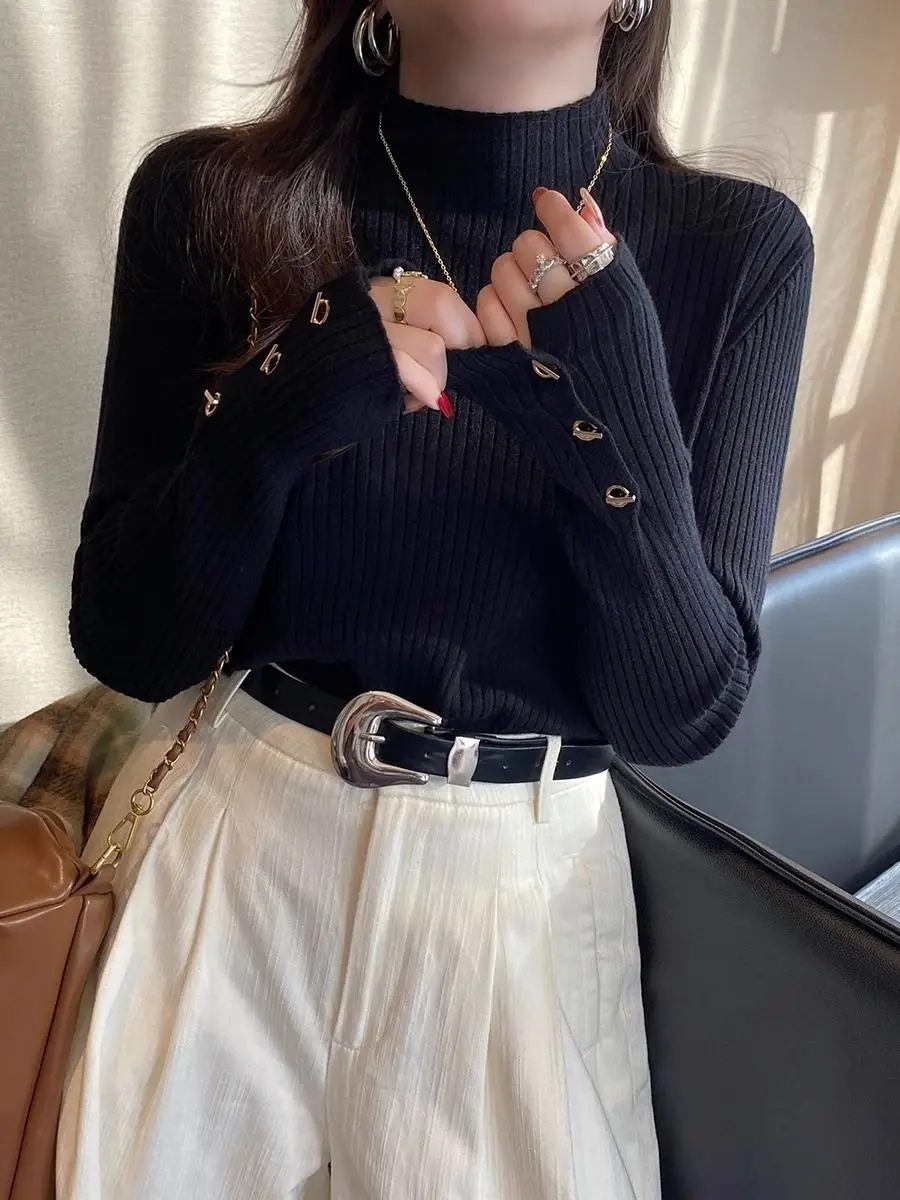 البلوزات لاعبا المرأة المرأة طويلة الأكمام أعلى الصوف الخالص المتضخم طاقم الرقبة كلية الحرم الجامعي خمر مستوحاة نمط البلوز #3