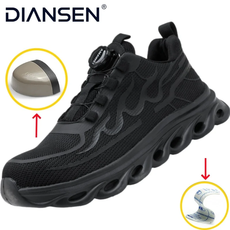 

Lightweight Protective Boots Steel Toe Safety Shoes Men, Anti-Puncture Anti-Smash Non Slip Industrial Work Comfortable Sneakers