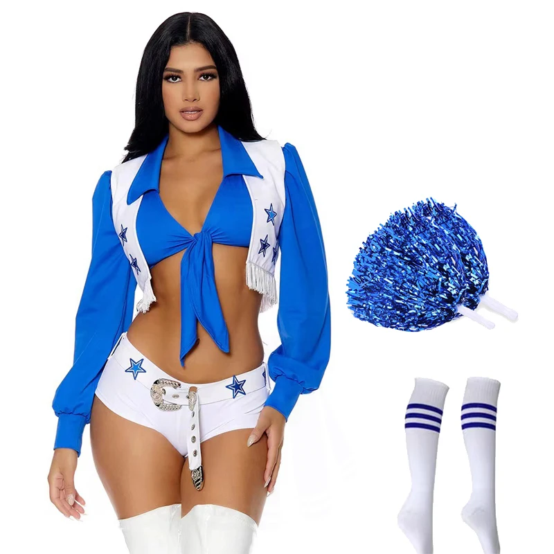 Costume de pom-pom girl sexy de carnaval, tenue de danse de compétition sportive de lycée, robe de soirée de paupières cosplay