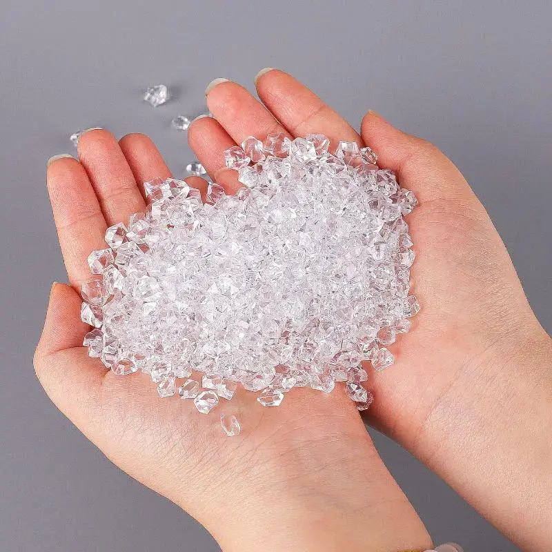 1 Set Dollhouse Miniature Transparent Ice Broken Ice Crystal Stones Ice Grains Model For Doll House Decor Kids Pretend Play Toys
