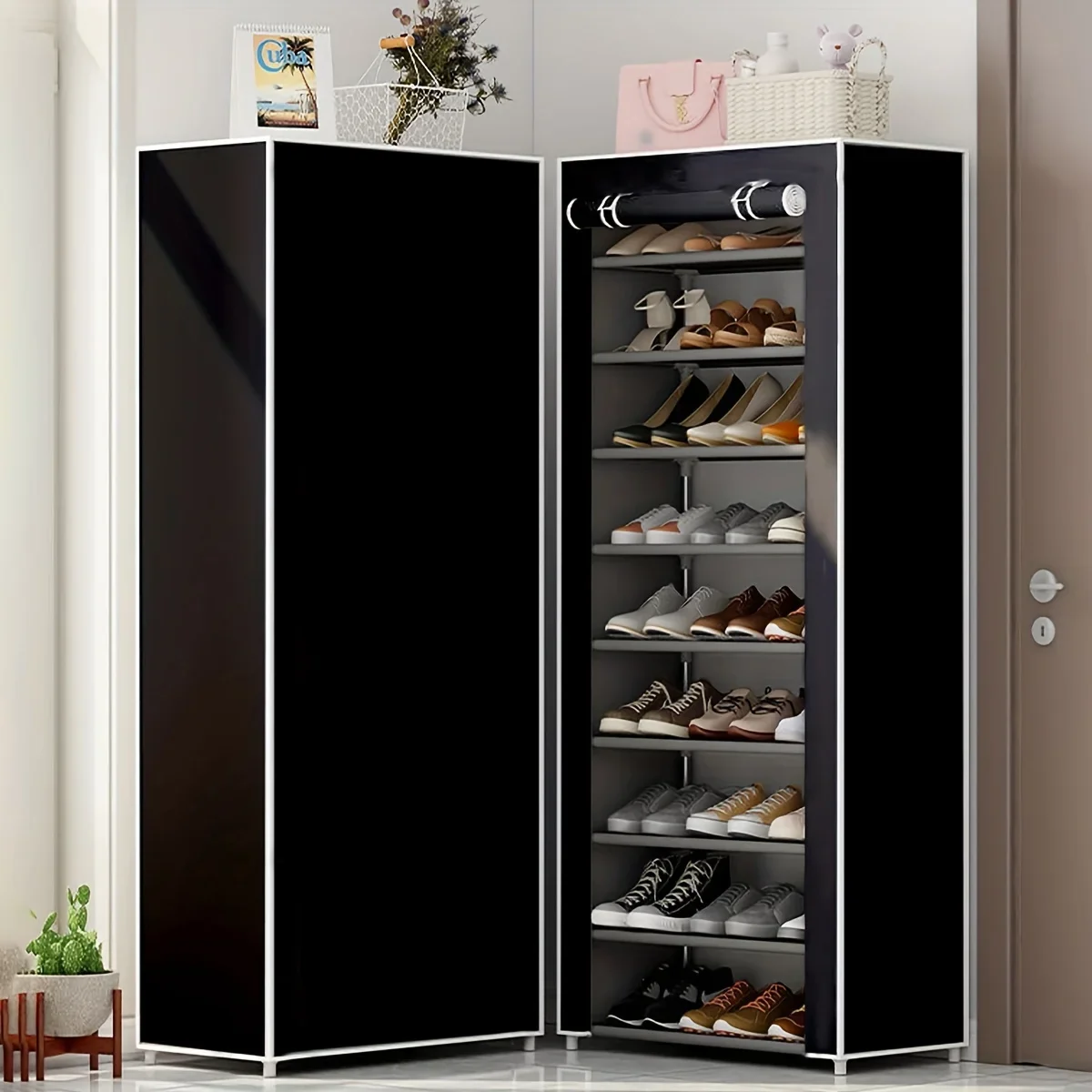 1pc-Multi layered dustproof shoe cabinet space shoe rack, furniture and home storage shoe rack image 2