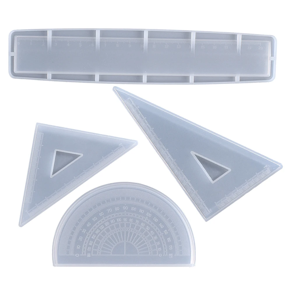 

1 set Silicone Ruler Mold Protractor Triangle Craft Epoxy Resin High Precision Versatile Ideal Drawing Cutting Diy Projects