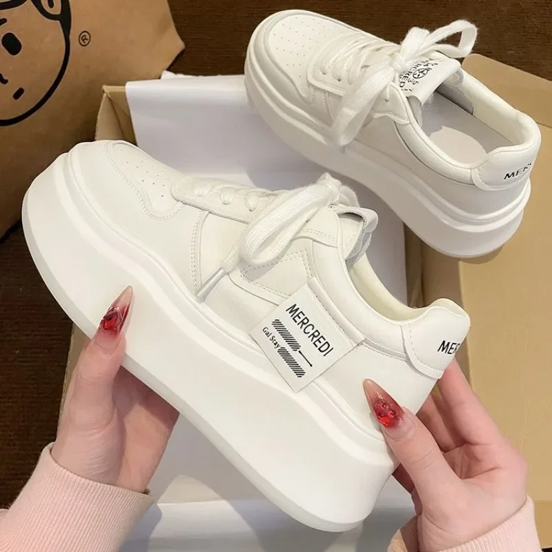 Platform Women Sports Shoes Red Sneakers Casual Tennis Female Spring Summer 2024 Vintage Harajuku Korean Skateboard Footwear