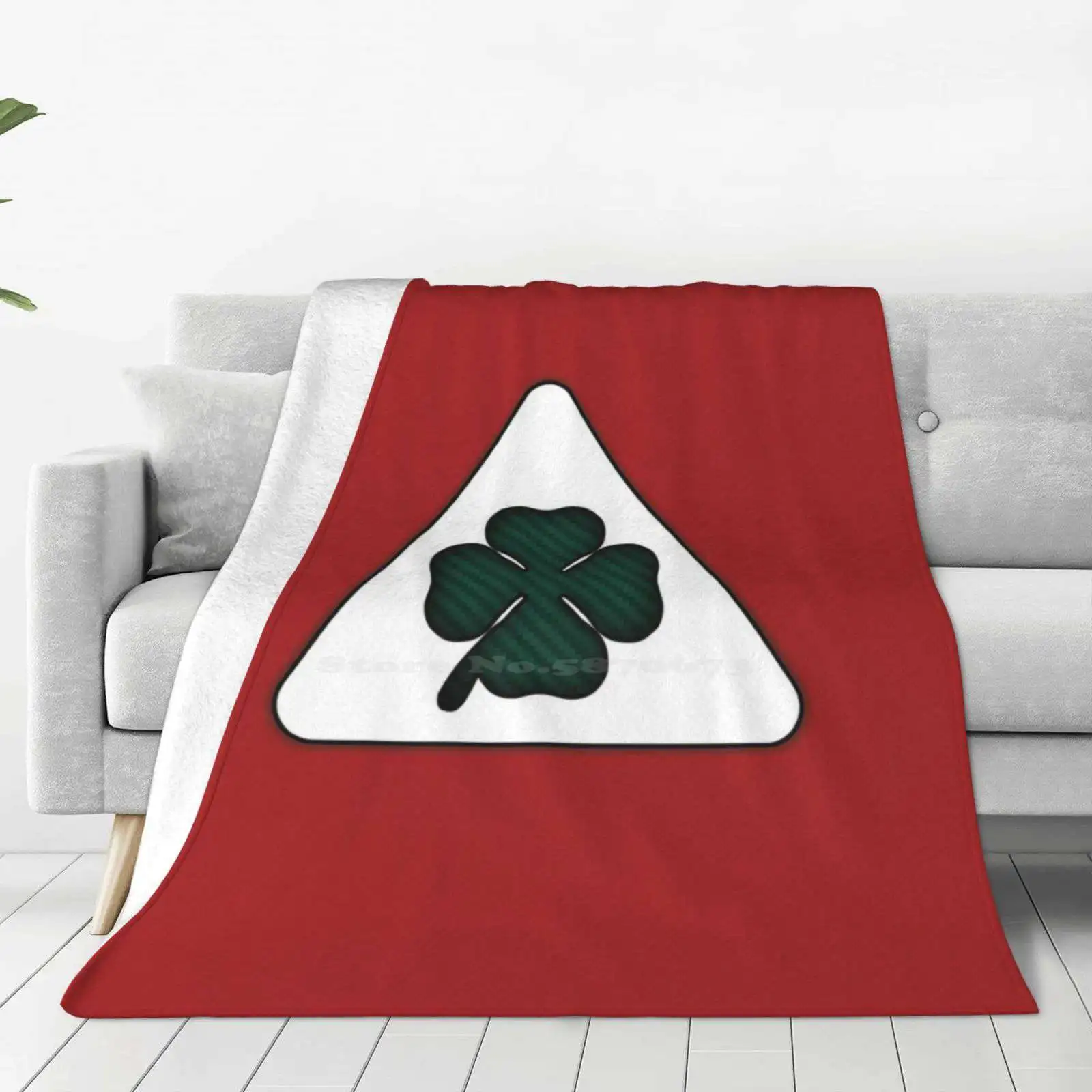 Quadrifoglio Alfa Romeo Hot Sale Printing High Qiality Warm Flannel Blanket Alfa Romeo Corse Quadrifoglio Clover Four Leaf