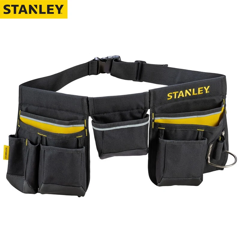 

Stanley 600 Denier Tool Belt Pouch with Multi-Pockets Storage Organiser Tape Pocket Waist Pack Electrician Repair Bag