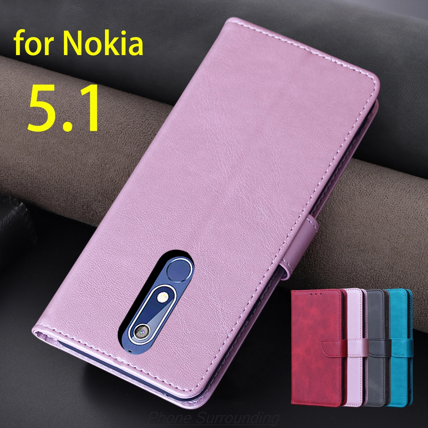 

Wallet Flip Cover Pu Leather Case for Nokia 5.1 Card Holder Phone Bags Protective Holster Capa Fundas Coque