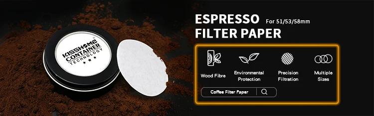 Kaffee Filter Papier Espresso Papier Filter 51mm 53mm 58mm 100 stücke Puck Bildschirm Für Delonghi Breville Siebträger maschine Werkzeuge – Detail 1
