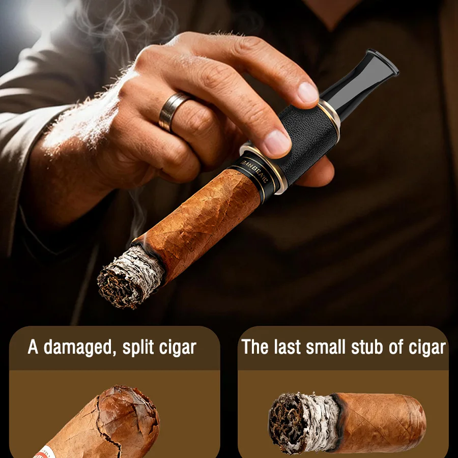 Cigar Mouthpiece, Accessories for Cigar, Cigar Cigarette Holder, Premium Luxury Holiday Gift, Fits 36-58 Ring Gauge Cigars view 3