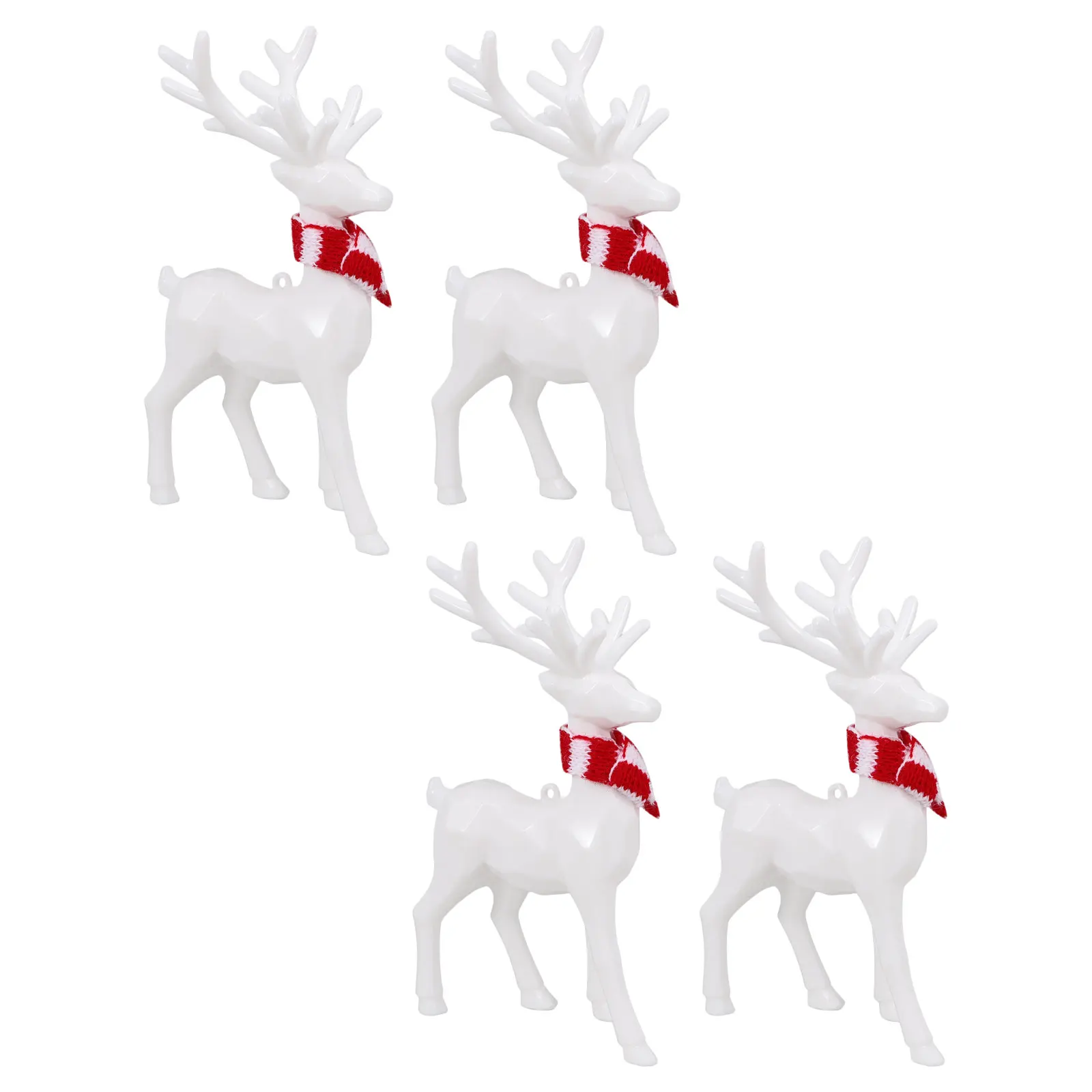 

4Pcs Christmas Acrylic Reindeer Decor Modern Festive Accent Tabletop Ornaments Holiday Party Decor White Reindeer Ornaments