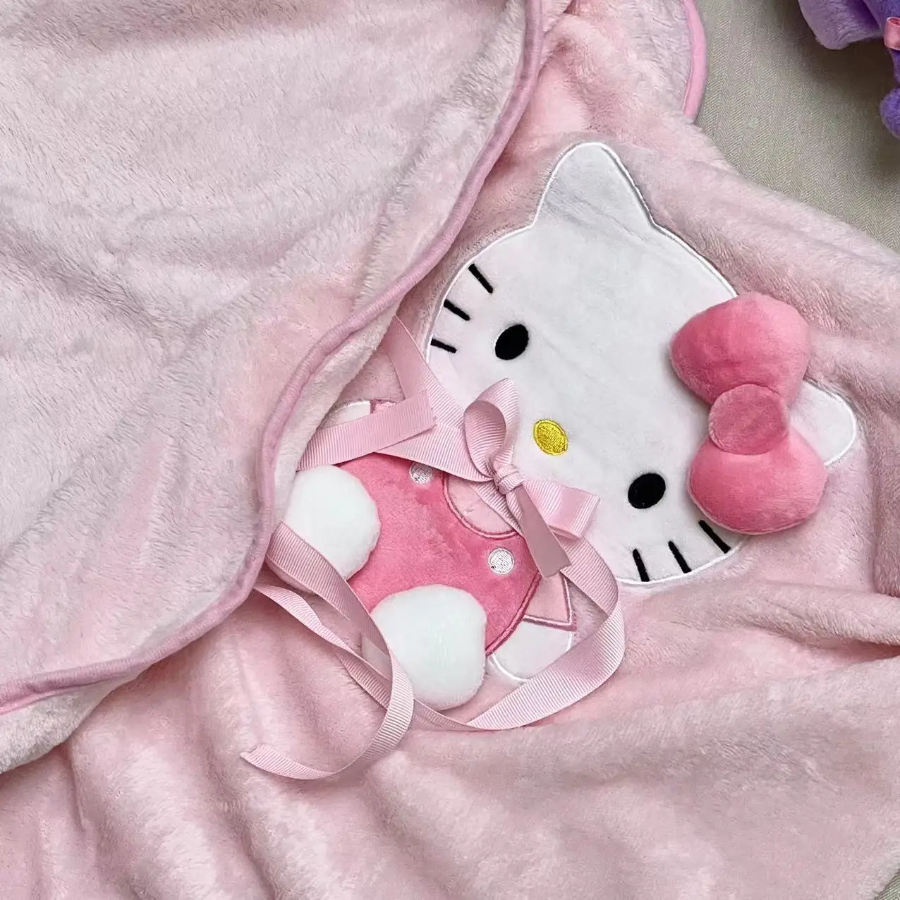 Sanrio Comfortable Blanket Kuromi My Melody Blanket Convenient Travel Home Office Air Conditioning Blanket Leg Blanket