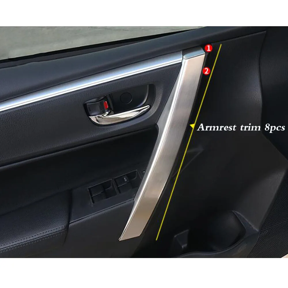 Stainless Steel Car Interior Door Armrest Protective Trim Frame Auto Accessories For Toyota Corolla Altis 2014-2016 2017-2019