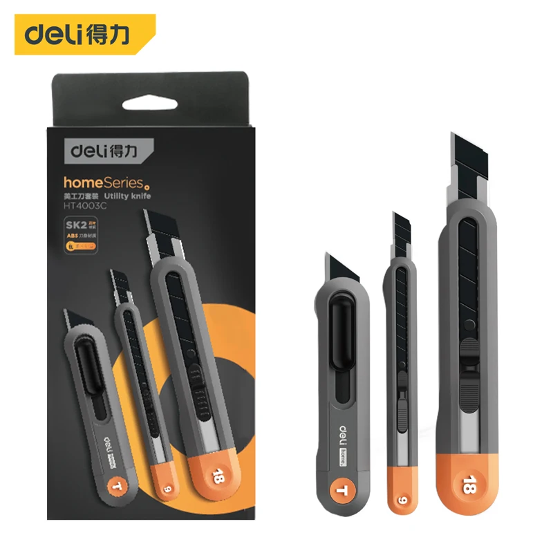 Deli 1/3 Pcs Utility Knife Set Art Knife Sets electrician Portable Tool Multifunction Unboxing Knifes for Office Home Supplies