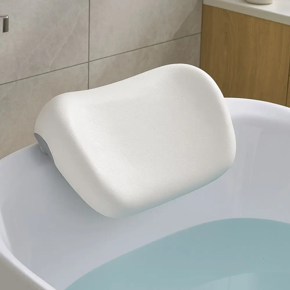 Travesseiro de banheira antiderrapante, ventosa, conforto, jacuzzi, alta elasticidade, design ergonômico, pescoço, banheira, suporte de ombro