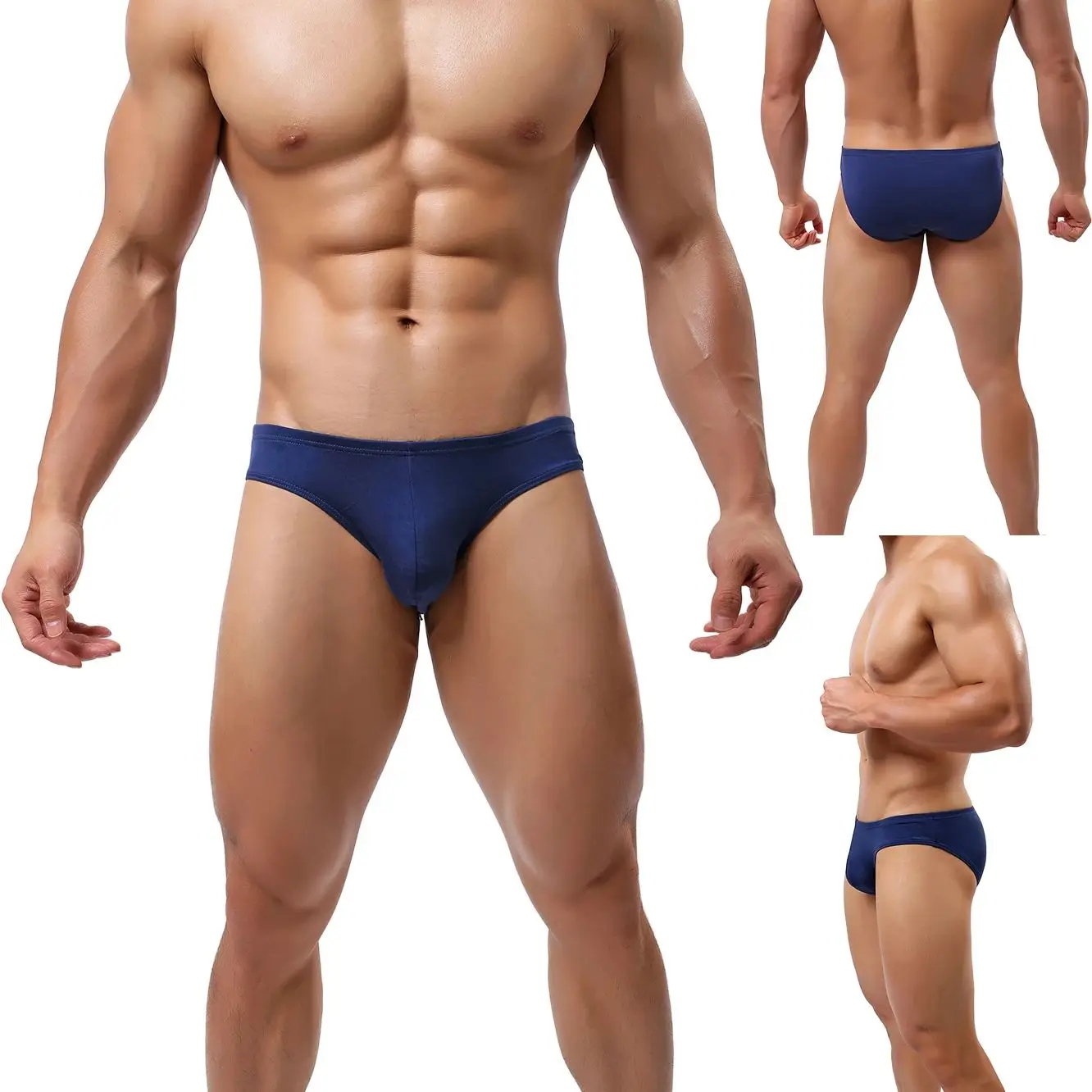 Men\'s Briefs Set Low Waist Sexy Bikini Men Thongs Breathable Comfortable Solid Men\'s Underwear 9039