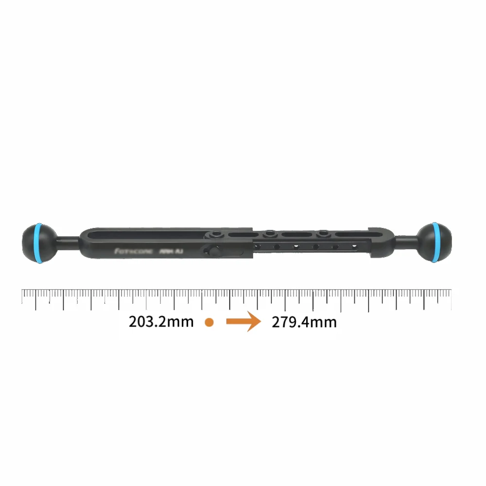 التصوير تحت الماء ملء الضوء ذراع قابل للتطوير اثنين من الرؤوس الكروية M6 Thred 8 "9" 11 "طول قابل للتعديل الغوص LED الأقواس الموسعة