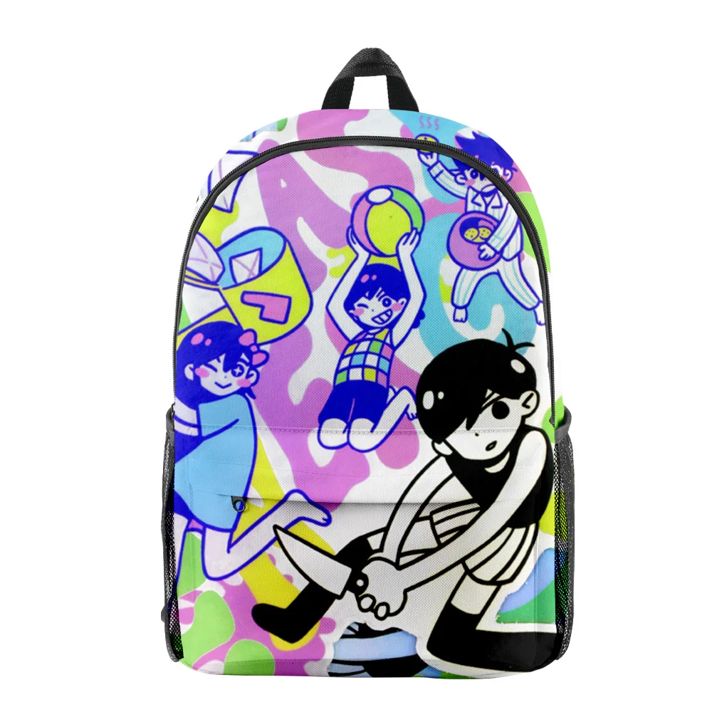 Popular Novelty Omori Cartoon pupil Bookbag Notebook Backpacks 3D Print Oxford Waterproof Boys/Girls Casual Travel Backpacks