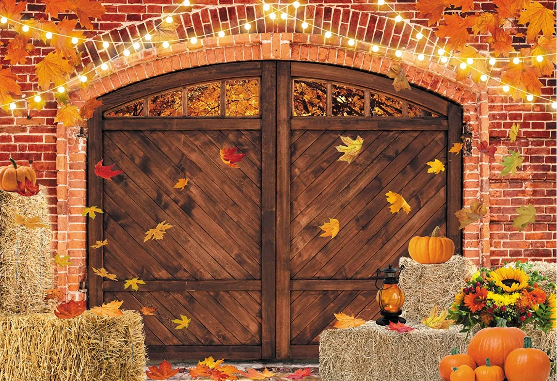 Fall Photography Backdrop Harvest Barn Maple Background Autumn Pumpkin Decoration Birthday Party Photo Booth Prop Banner