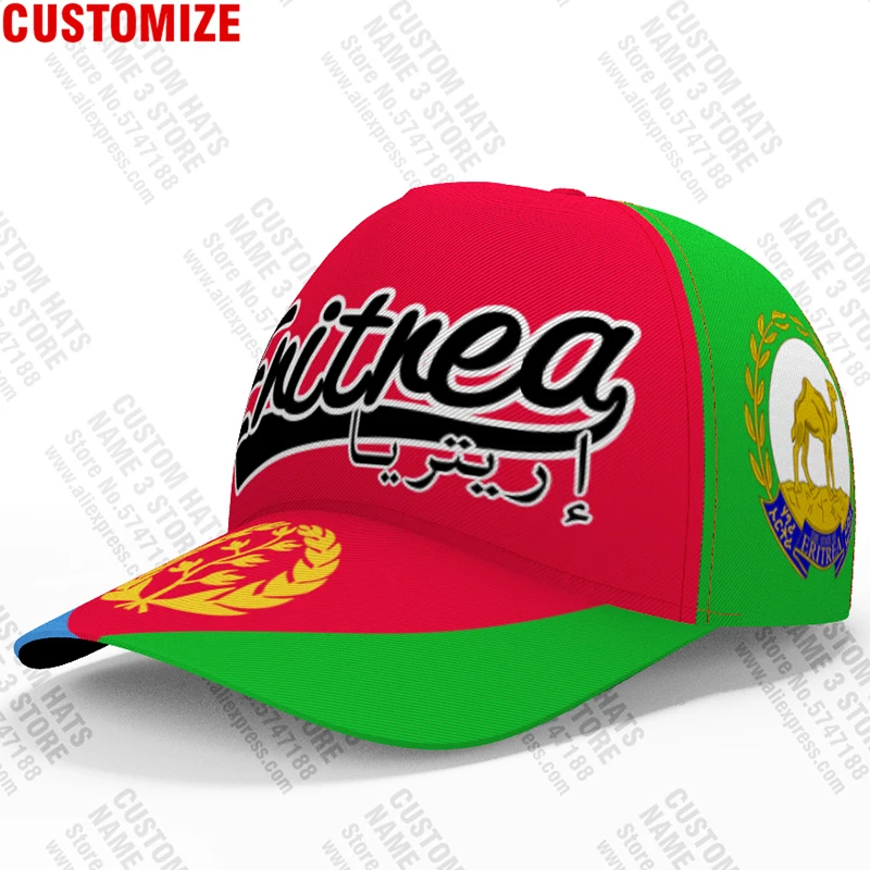 Eritrea Baseball Caps Free 3d Custom Made Name Team Logo Hat Eri Country Eritreans Travel Africa Nation Ertra Lion Flag Headgear