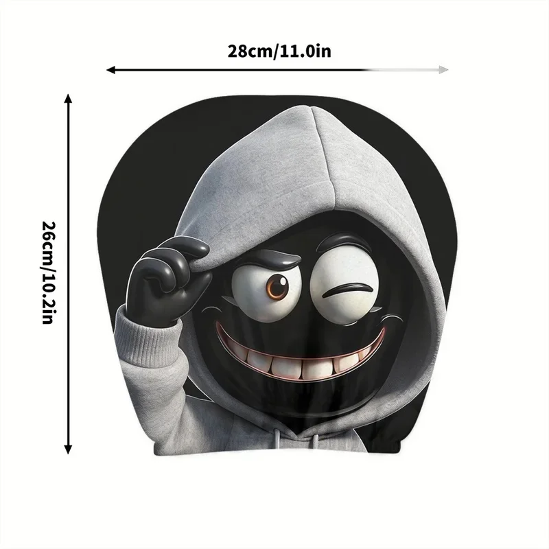 Cartoon Funny Character Pattern Car Headrest Covers 2Pcs All Season Washable Easy Installation Removable Stylish Funny Auto