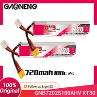 GNB 2S 720mAh 100C/200C HV Lipo Battery - 7.6V High Power for Tiny Whoop Mobula6/7/8, Tinyhawk, FPV Racing Drone- XT30 Connector