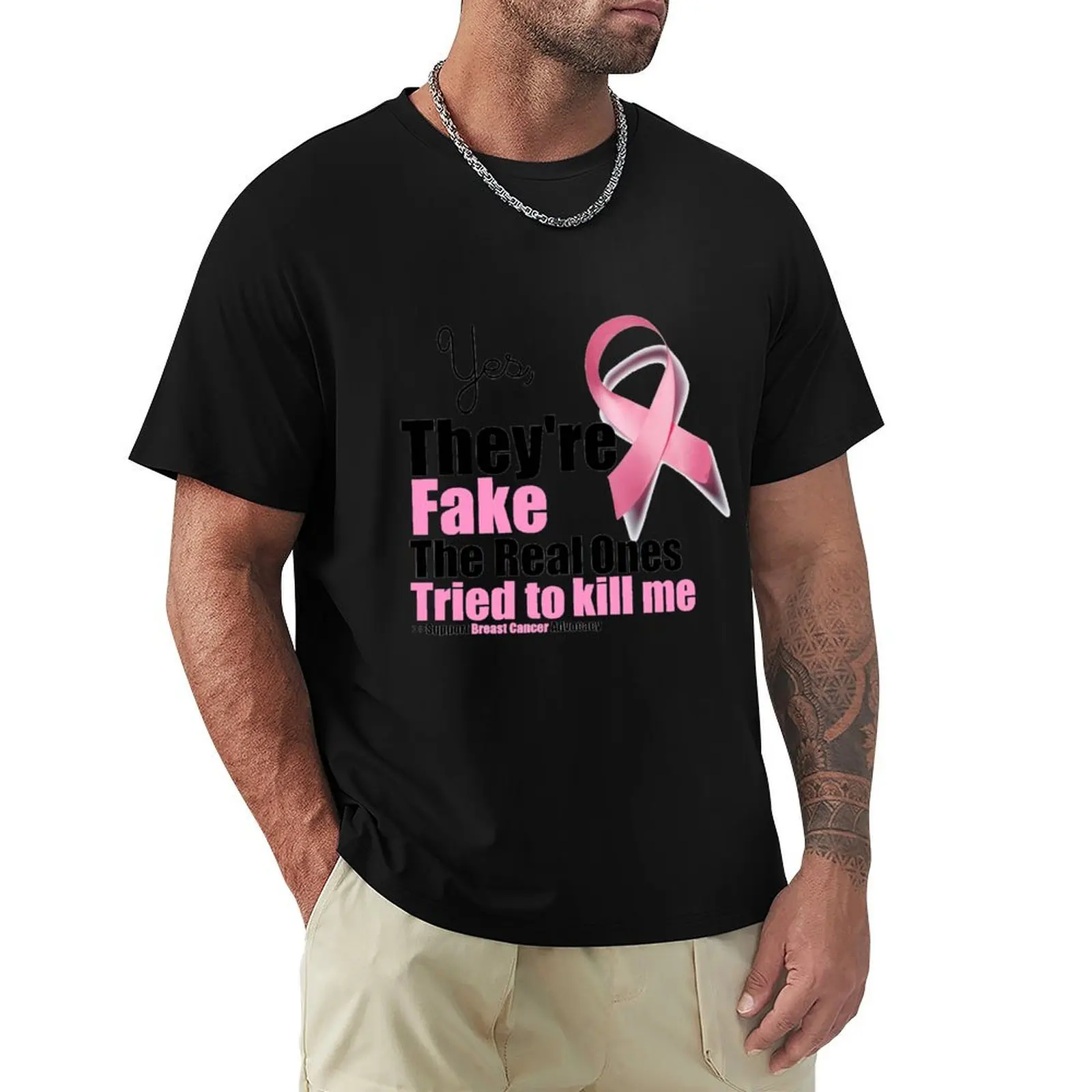 Yes They're fake. My real ones tried to kill me. T-Shirt Basic Casual Short Sleeve Cotton Shirt
