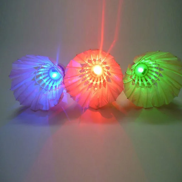 2Pcs Glow in Dark LED Badminton Light Up Shuttlecock for Outdoor Indoor Bright Red Illuminated Fun