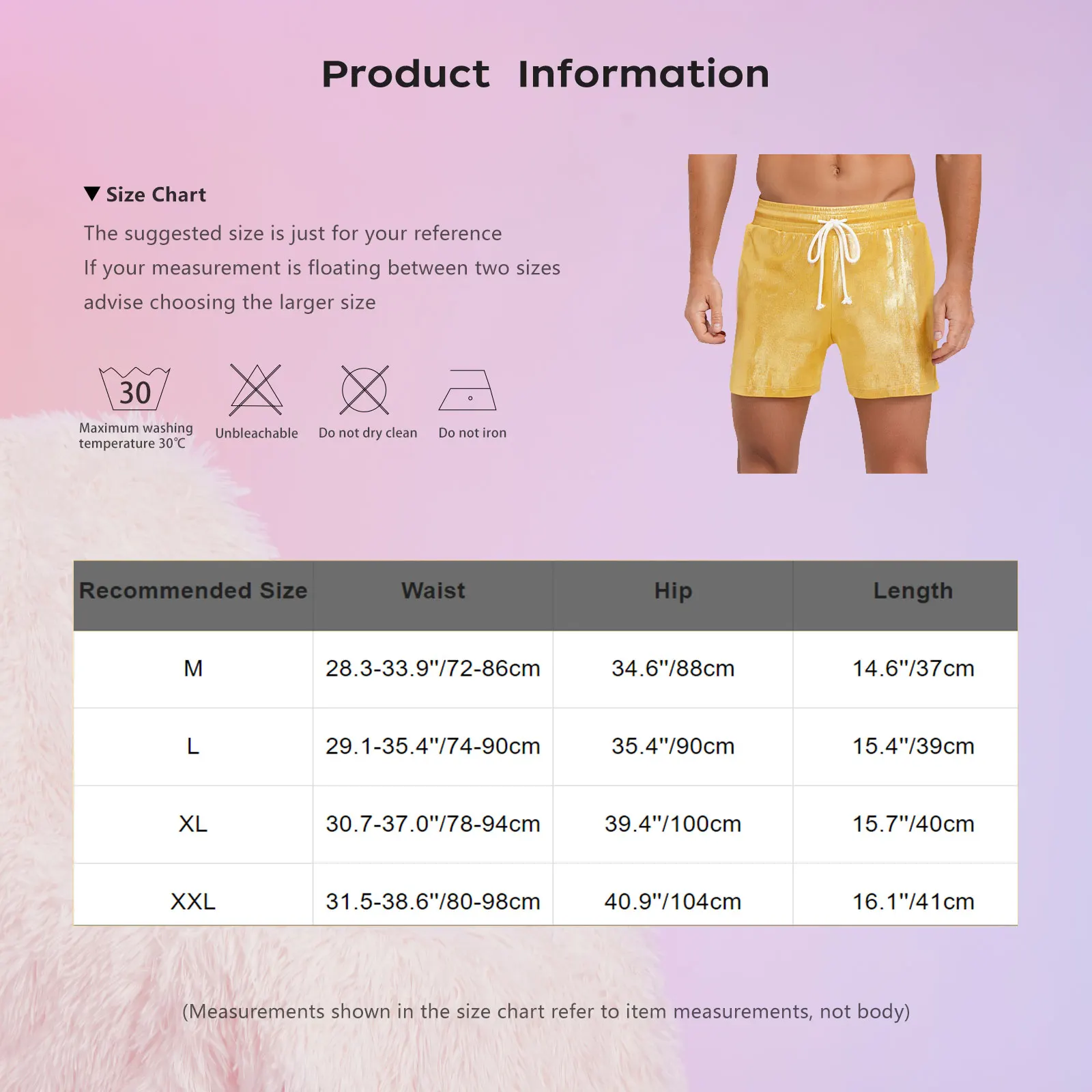 Mens Metallic Male Swimming Trunks Beachwear Glossy Shimmering Shorts Elastic Waistband with Drawstring Pockets Loose Shorts