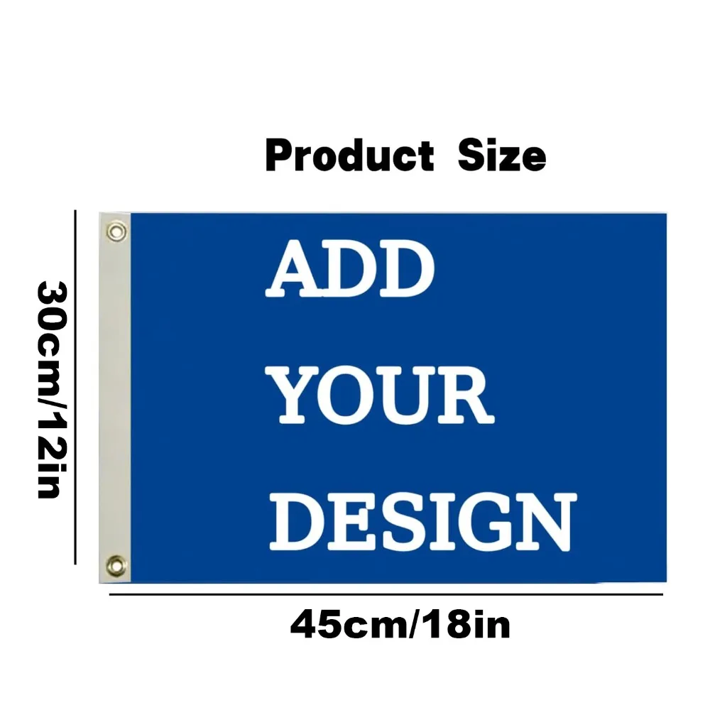 3pcs Custom Boat Flag Personalized Small Flags for Boat (Flag Only 30x45cm) with 2 Gromets Custom Rectangular Flags, No Flagpole