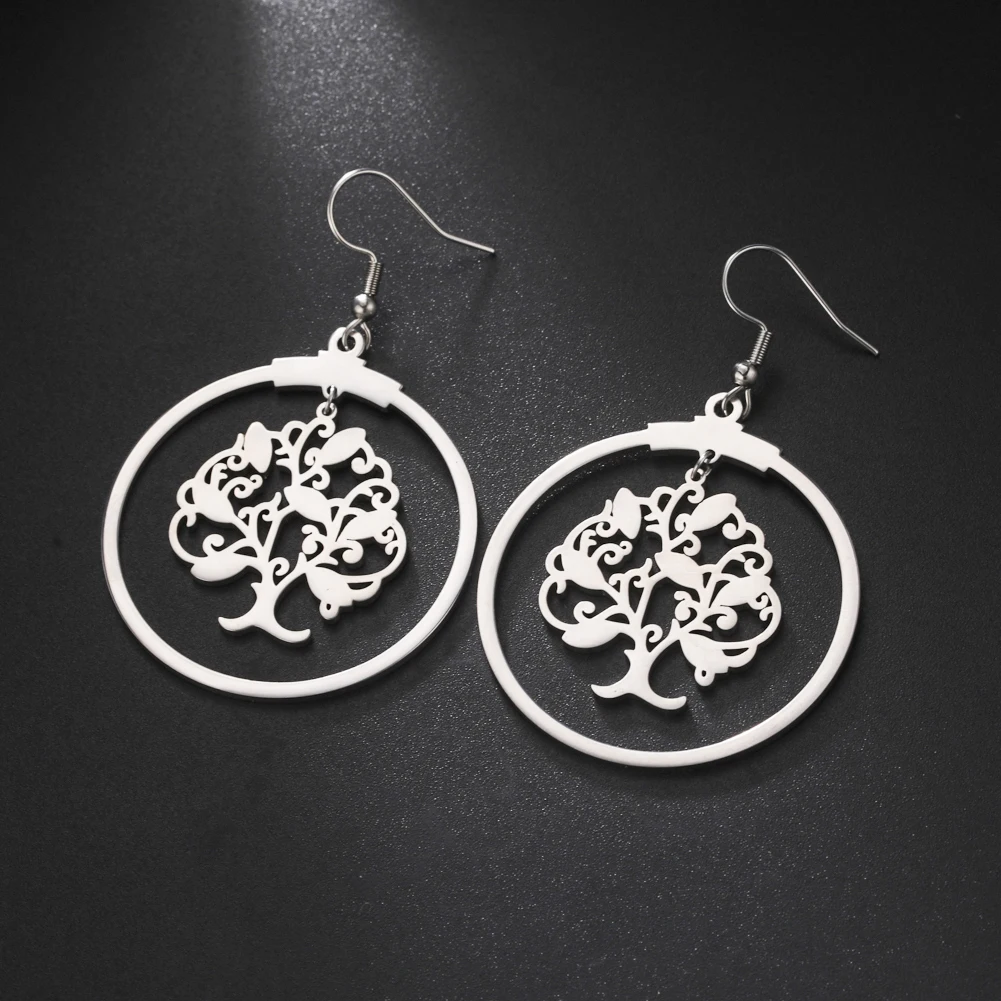 The Tree of Life Dangle Earring for Women Office Lady Anniversary Party Daily Must-Have High Quality Jewelry Gift Classic Trendy