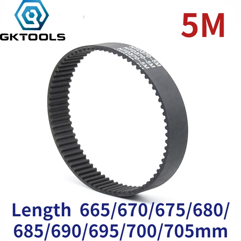 Gktools 5m largura 10/15/20/25/30mm comprimento da correia dentada de borracha de laço fechado 665/670/675/680/685/690/695/700/705mm