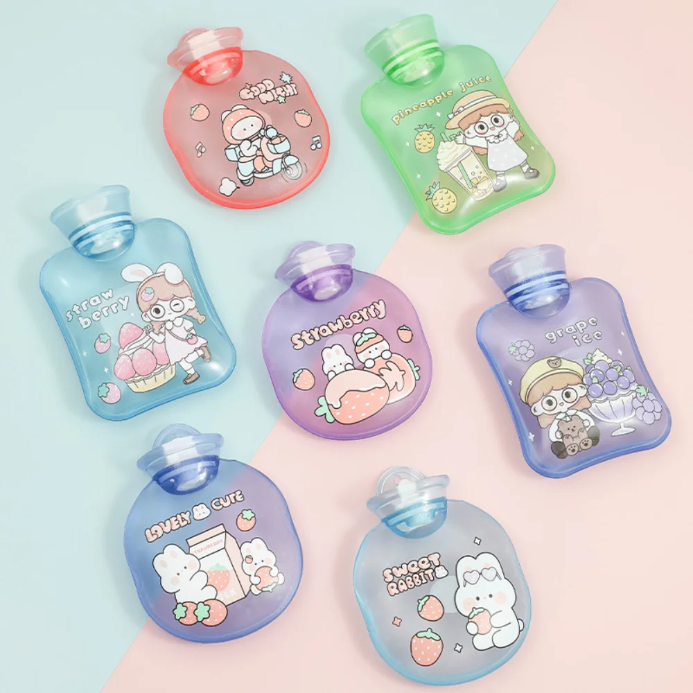 

Cartoon transparent hot water bottle thickened explosion-proof PVC creative hand warm baby mini hand warm baby autumn and winter