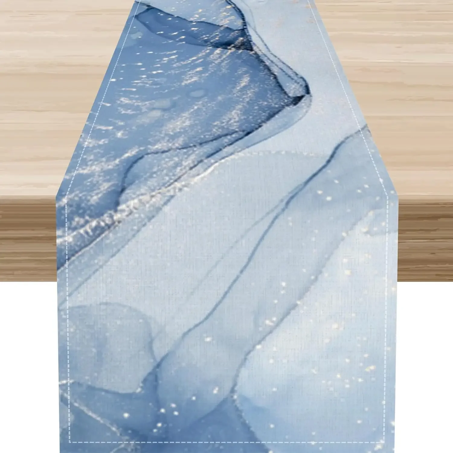 

Blue Marble Texture Table Runner Dresser Scarves Table Decor Washable Kitchen Dining Table Runner Holiday Party Decor