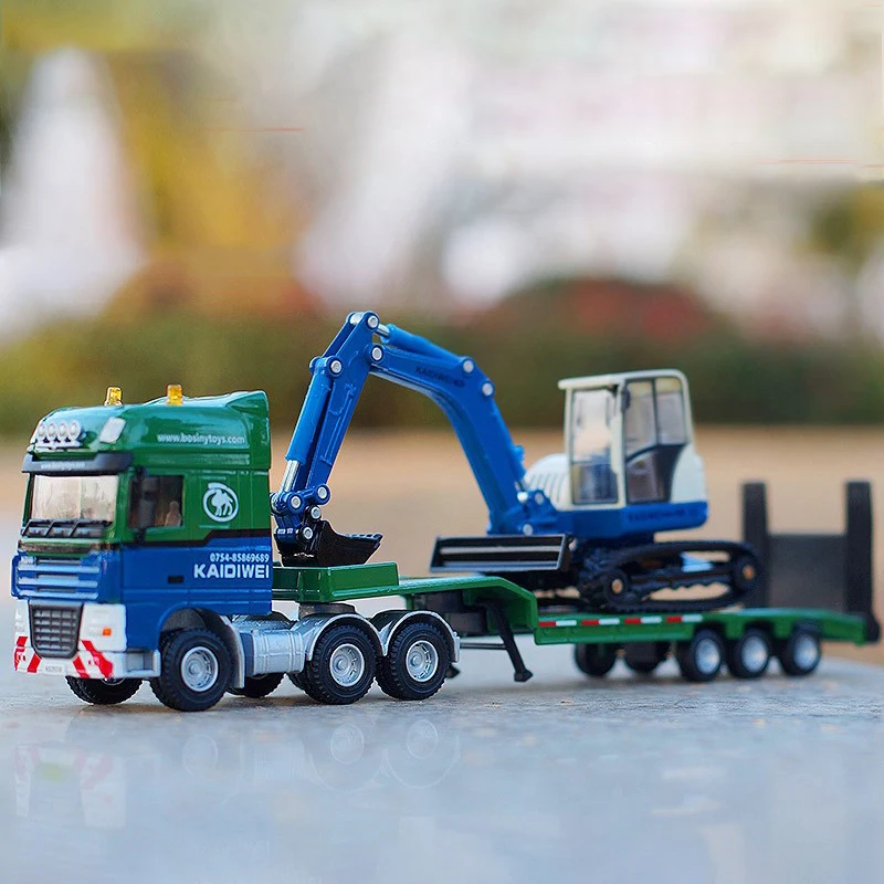 

1:50 Trailer Truck Excavator Forklift Alloy Car Diecasts & Toy Vehicles Car Model Miniature Scale Model Car Toys For Children