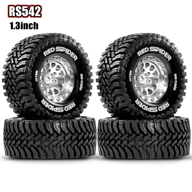

1.3" Rubber Tyres Mud Terrain Wheel Tirefor 1/18 1/24 Scale RC Car Axial SCX24 FCX24 TRX4M FCX18