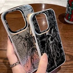 Retro Punk Angel Cool Phone Case for Samsung Galaxy S24 S23 S22 S21 S20 FE Ultra Plus M53 5G Matte Aurora Laser Gradient Cover
