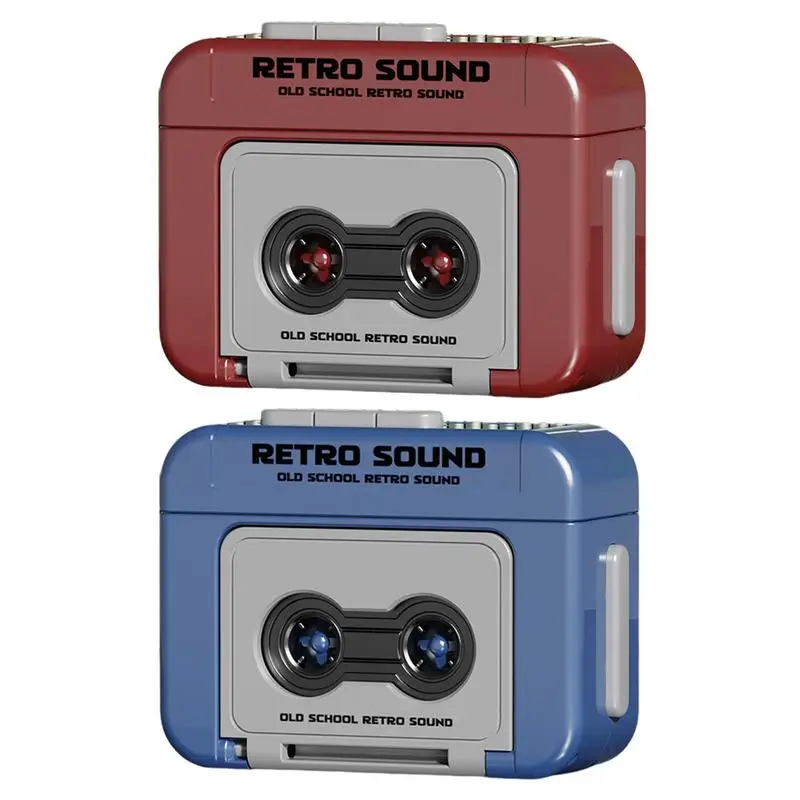 Vintage Tape Recorder Couple Gift Keychain Mini Recordable Mini Retro Cassette Recorder Classic Fun Red and Blue Couple Gifts