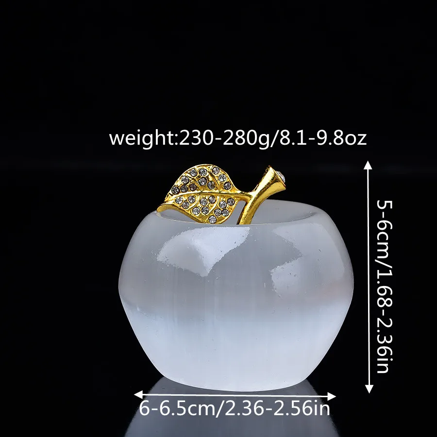 Natural White orange Selenite apples Stone Feng Shui  Mineral Specimen Crystal Crafts Lucky Items Collection Christmas Home Deco