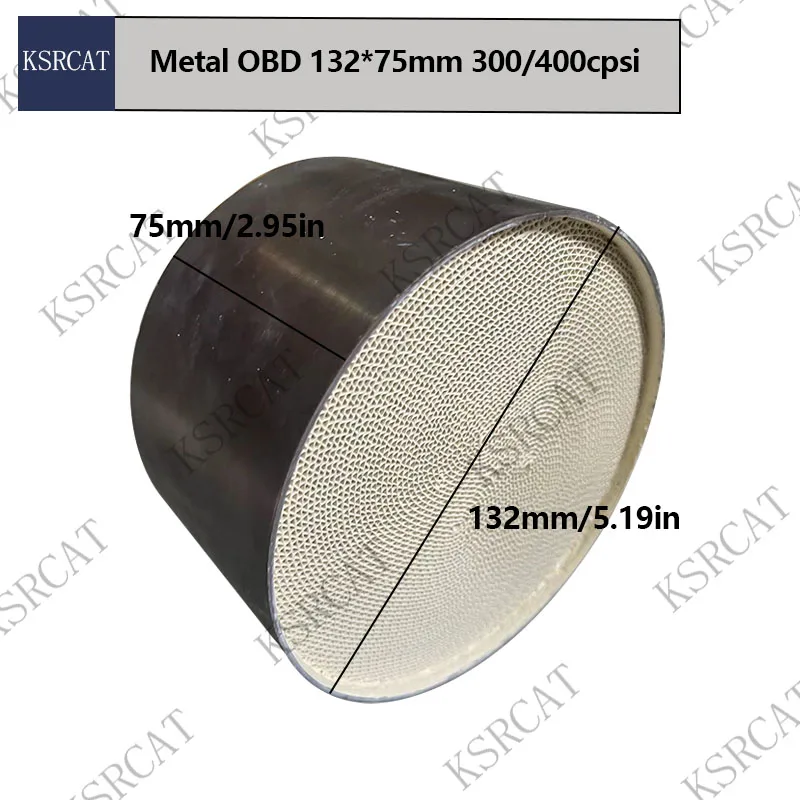 Performance Catalyst Car OBD 132*75mm 300/400cpsi Exhaust Catalytic Converter Honeycomb Metal Carrier