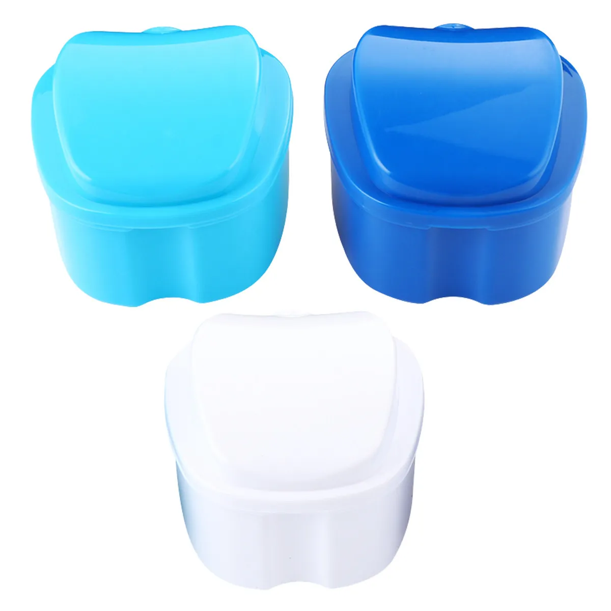 3Pcs Portable Denture Storage Box Ultra Smooth Finish Denture Case for False Teeth Retainers Dental Appliances Hygienic Travel