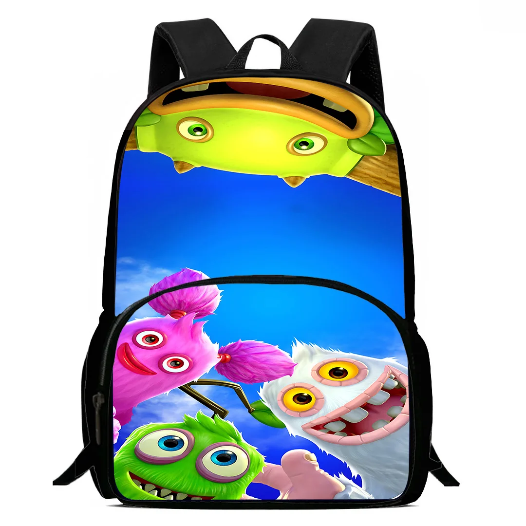 My Singing Monsters Game Kids Backpacks, Sac à dos de camping durable, Sac à dos grande capacité, Sac à dos étudiant, Cadeau d'anniversaire pour garçon et fille, Sacs d'école pour enfant