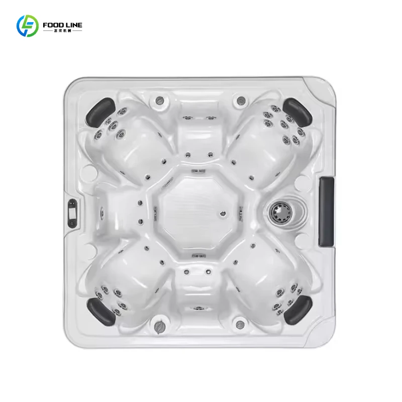 Acrylic 2-Seater Outdoor Inflatable Spa, 130 Jet Hot Tub Massage, Heated Whirlpool for Backyard & Veranda