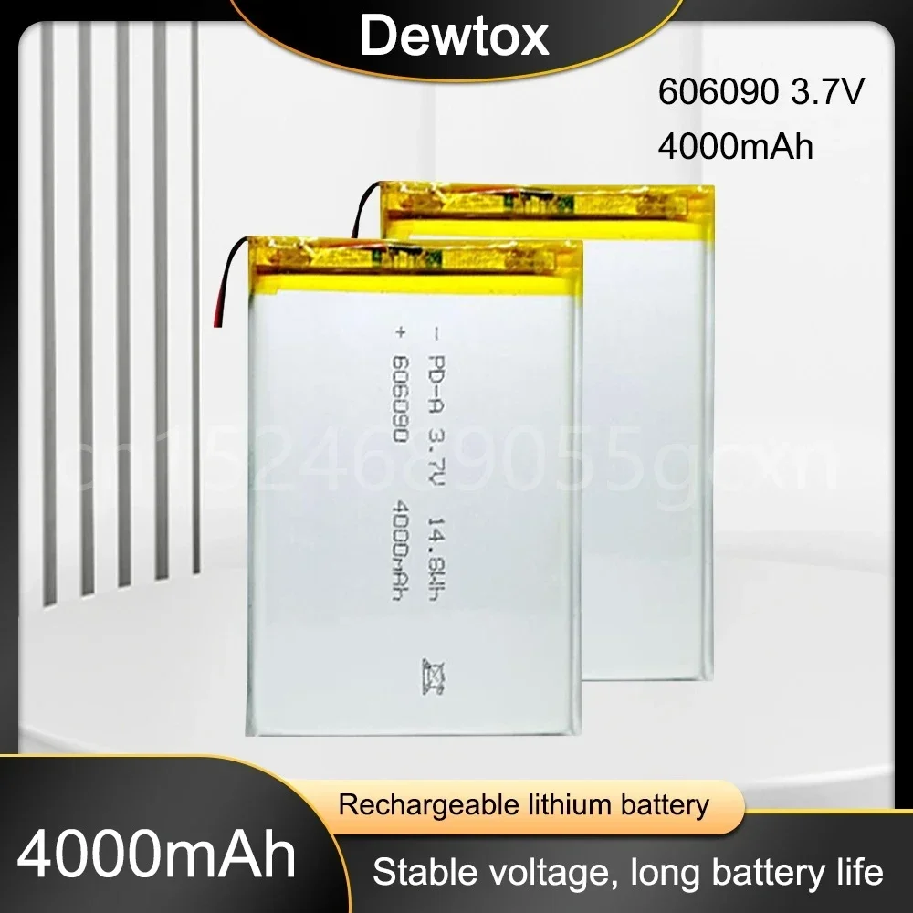 3.7V 4000mAh 606090 Cells Lithium Li-po Battery Li-ion Polymer Batteries for Tablet E-Book Powerbank PC Laptop