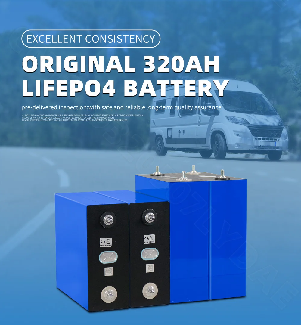 Grade A 8000 cycle 320Ah Lifepo4 Battery 3.2V Lithium iron phosphate Rechargeable Cell For DIY 12V 24V RV Solar Camping EU Stock image 2