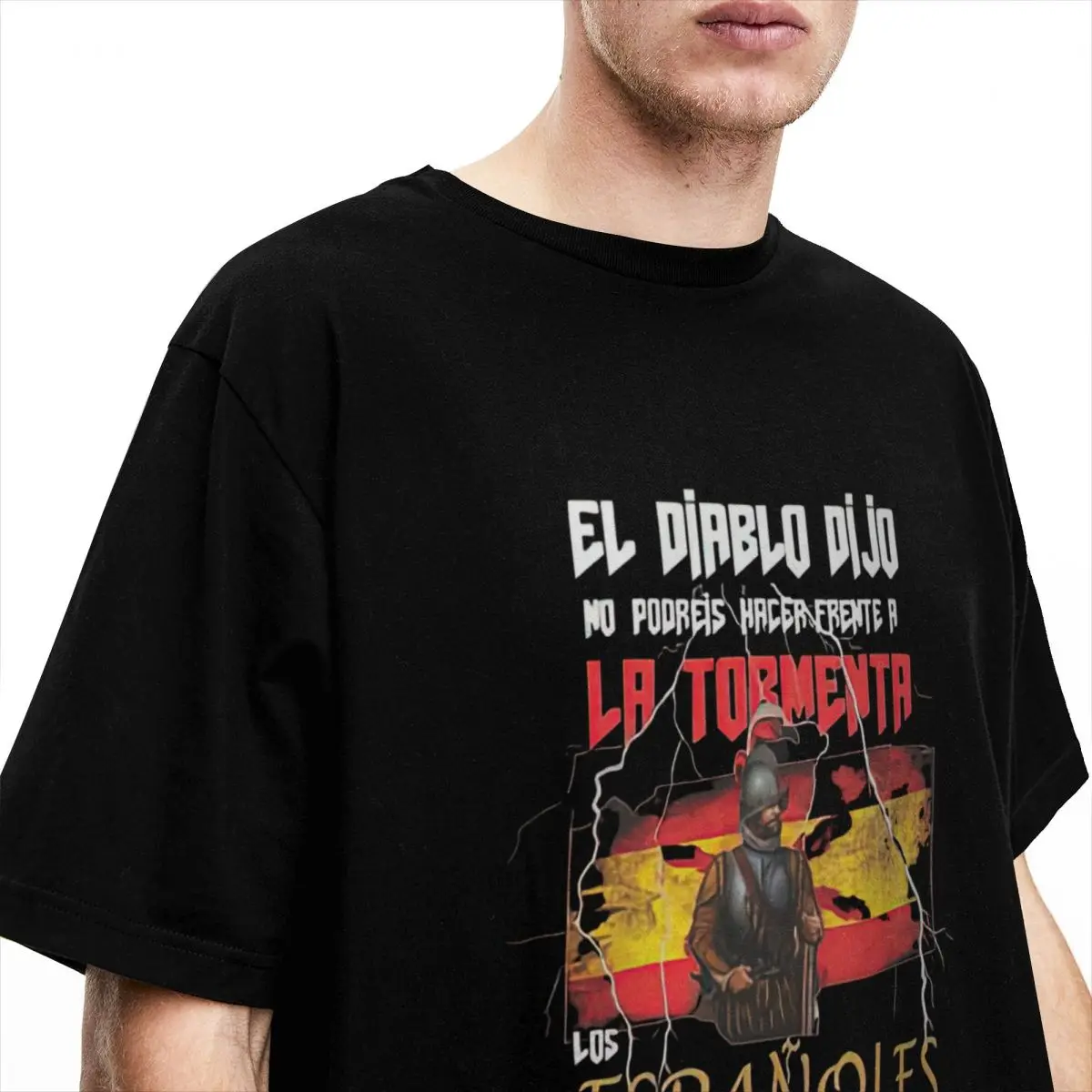 Spain Tercios Storm T-Shirt Men La Tormenta Unique Pure Cotton Tee Shirt Crewneck Short Sleeve T Shirt Party Tops