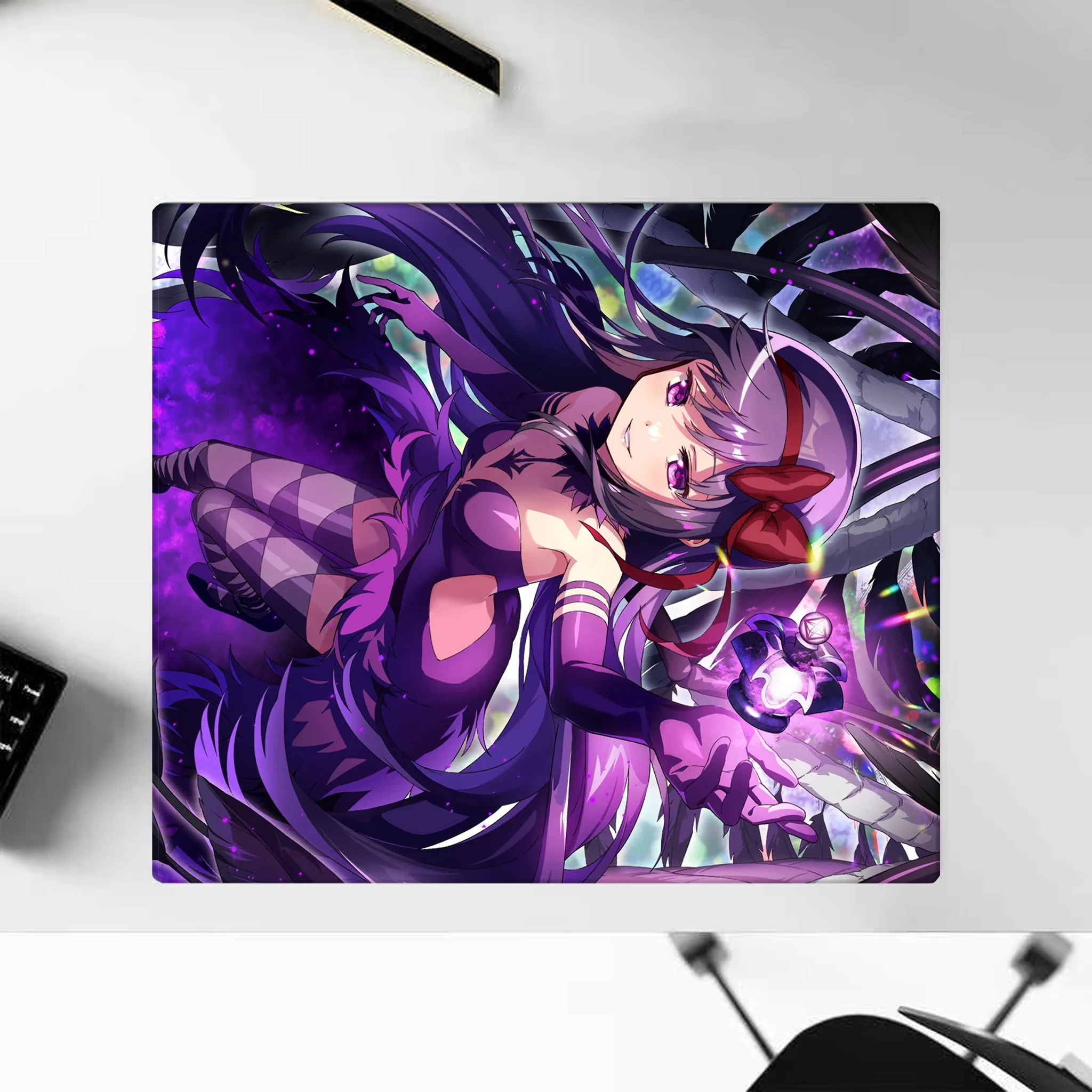 Japan Korean Popular Anime Glass Mousepad Magical Girl Desk Mat Micro-Etching Surface Zero Latency Glass Mouse Pad Customizable